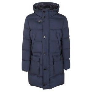 Fay Quilted Hooded Puffer Jacket With Front Button Closure - NWT